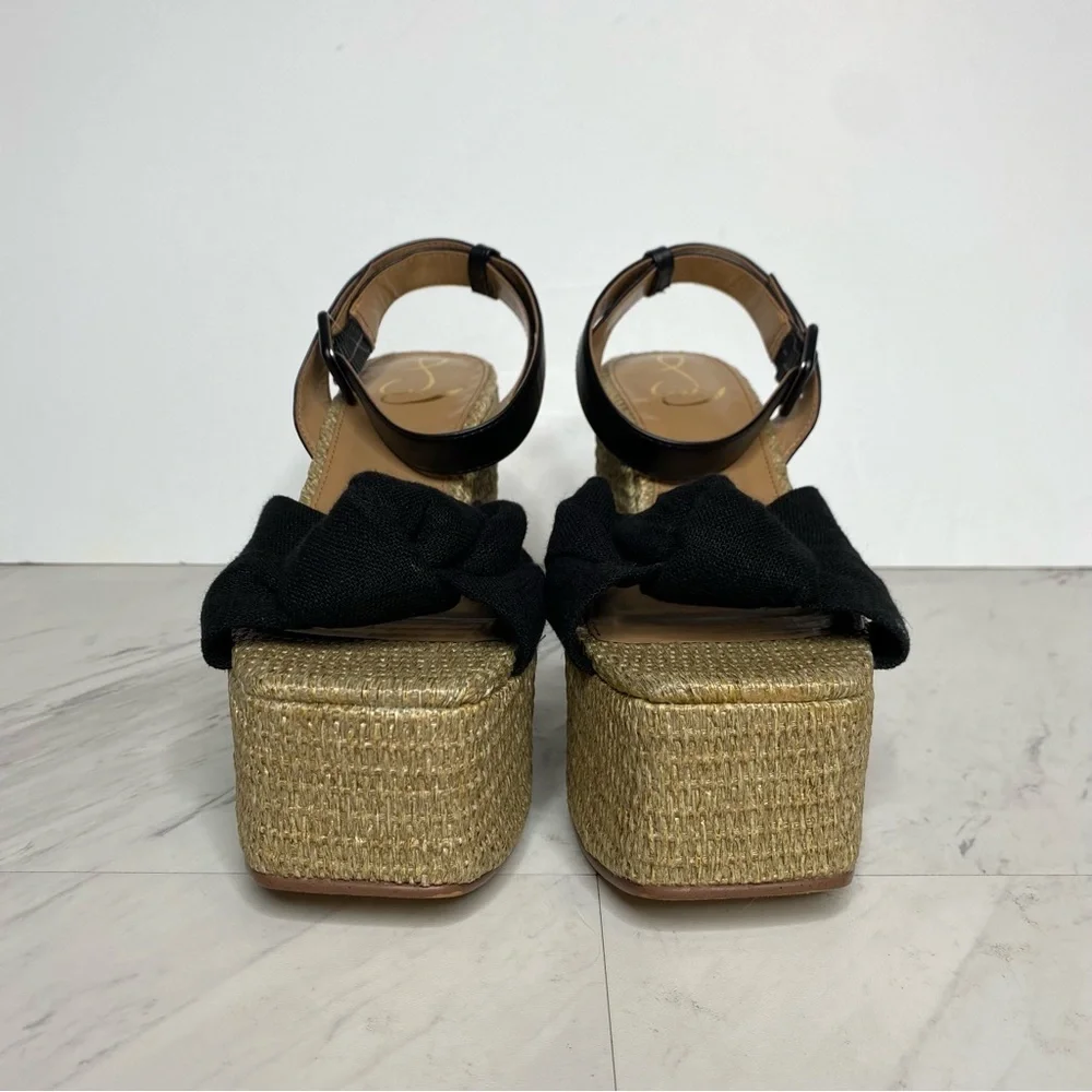 Sam Edelman Theresa Espadrille Platform Square Toe Heeled Sandal 9 1/2 M